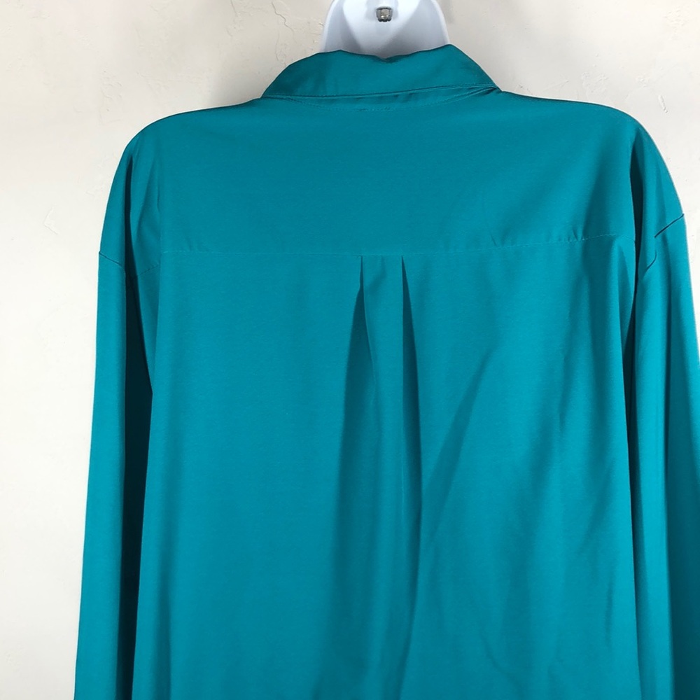 N Touch teal snap button blouse size 3X - Picture 8 of 11